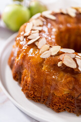 Apple bundt cake with caramel glaze