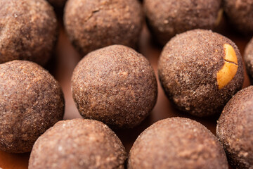 Nachni laddu or Ragi laddoo or sweet balls made using finger millet, jaggery and ghee
