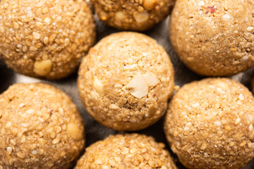 Til Gul laddoo, Sesame jaggery ball, til ke laddo or tilgul for Makar Sankranti Festival in India