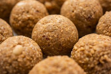 Til Gul laddoo, Sesame jaggery ball, til ke laddo or tilgul for Makar Sankranti Festival in India