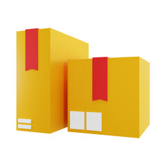 Package box 3D icon, isolated in white background, Ecommerce 3d illustration 