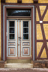 old door of house in Witzenhausen, Hessen, Germany