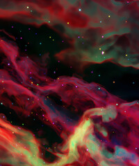 Red space nebula background