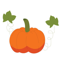 Pumpkin with leaves