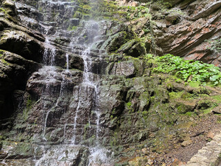 Zeleni vir waterfall or Curak waterfall in the significant landscape Green whirpool - Croatia (Slap Zeleni vir ili vodopad Curak u značajnom krajoliku Zeleni vir, Skrad - Gorski kotar, Hrvatska)