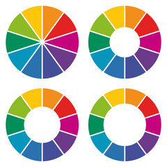 pie chart,colorful infographic templates,color circle with 10 colors, vector illustration.