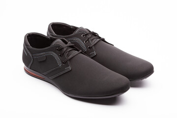beautiful stylish men's shoes isolated on white background.