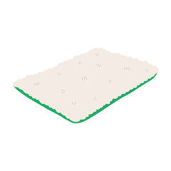 Fluffy bedding for pets, flat vector illustration isolated on white background. Comfortable bed for dogs and cats. Pet shop goods. Cute hand drawn supply for domestic animals.