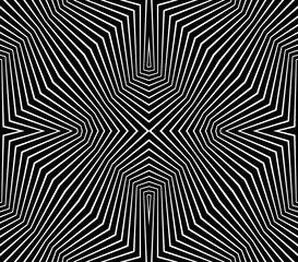 Abstract psychedelic stripes for digital wallpaper design. Line art pattern. Monochrome design. Vector print template. Geometry curve lines pattern. Futuristic concept