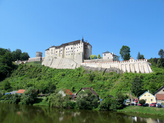Cesky Sternberk castle above the Sazava river. Czech Republic