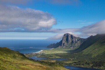Scenic view of the Lofoten islands in Norway