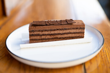 a delicious piece of cake, a dessert on a plate.