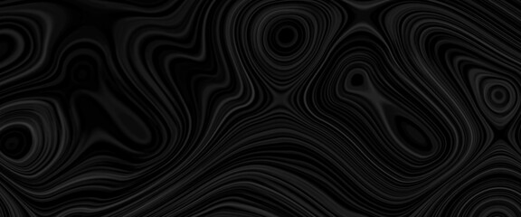 Black satin liquid background. Digital art abstract pattern. Abstract liquid metal close-up design. Smooth elegant black satin texture. Luxurious marble background design.