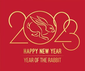 Chinese new year 2023 year of the rabbit - chinese zodiac symbol, lunar new year concept, modern background design. social media banner