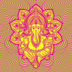 lord Ganesh image. God with elephant head. vector Illustration