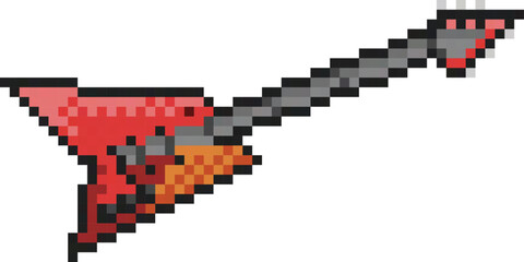 Fototapeta premium Red electric guitar pixel art
