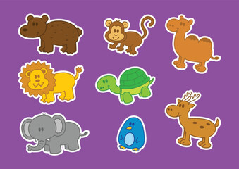 Obraz premium Zoo Animal Cartoon set