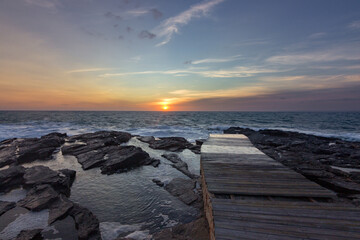 Obraz premium Sunset from the coast of Colonia Sant Jordi in Mallorca island (Spain)