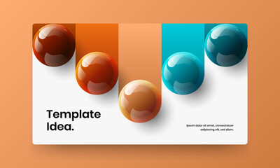 Original realistic balls website illustration. Geometric pamphlet vector design template.