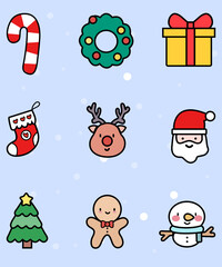 christmas icons set