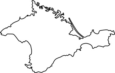 Crimean peninsula vector image. Ukraine. Annexed Crimea. War in Ukraine. Yellow blue color.