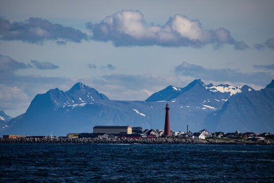 Scenic view of the Andenes Lighthouse in Nordland county, Norway