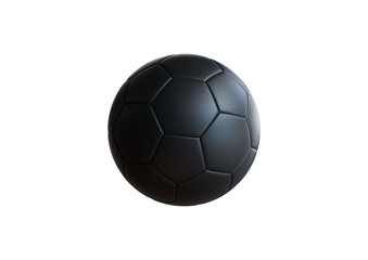 Black leather football on transparent background