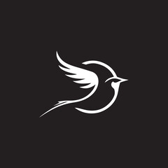 Bird logo, positive and negative space logo