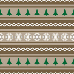 Christmas Seamless Patterns with trees and snow elements perfect for present and background