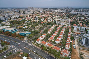 Aerial view on Rishon Le Tzion city. Central Israel
