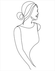 Abstract female body. Female silhouette one line drawing. Feminine vector minimalist style for modern design: prints, wall art, posters, social media.