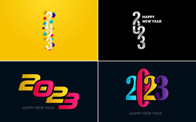 2023 Happy New Year. 2023 number design template. Christmas decor 2023 Happy New Year symbols. Modern Xmas design for banner. social network. cover and calendar. New Year Vector illustration