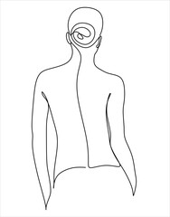 Abstract female body. Female silhouette one line drawing. Feminine vector minimalist style for modern design: prints, wall art, posters, social media.