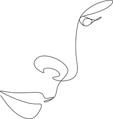 Continuous line drawing of Portrait of a Beautiful Woman's face. The Concept of Skin Beauty Care for young female models. Fashion beauty model with a white background. Vector