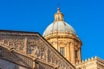 Obraz premium View of the dome of the Palermo Cathedral in Sicily, Southern Italy