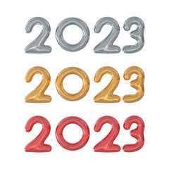 balloon 2023 type font 3d rendering 