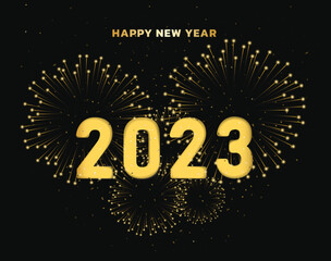 2023 New Year  background and fireworks vector design