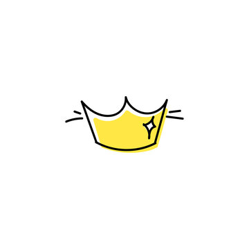 Yellow Crown Hand Drawn Icon