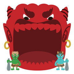 赤鬼の背景イラスト