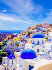 View of Oia town in Santorini island in Greece -- Greek landscape © KIKO TORIJA