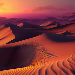 Naklejka na ściany i meble Desert Sand Dunes at sunset 