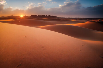 Naklejka na ściany i meble Sand Dunes at sunset 