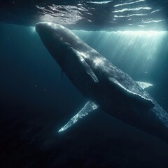 Naklejka premium Illustration about whales. Made by AI.