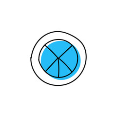 Round infographic blue chart hand drawn icon