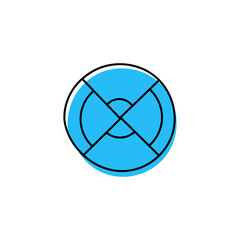 Blue round chart hand drawn icon