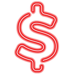 Red dollar symbol with glow