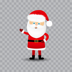 Santa Claus, winter holidays cartoon character, isolated vector illustration.