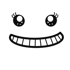 Doodle cute emotion face.	
