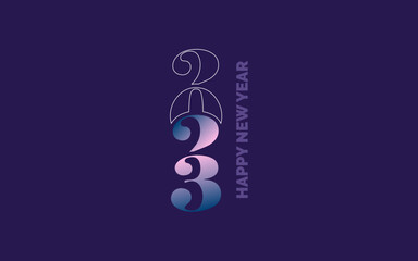 2038 Design Happy New Year. New Year 2023 logo design for brochure design. card. banner. Christmas decor 2023. Vector illustration