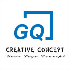 Creative initial letters gq square logo design concept vector